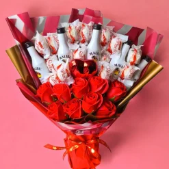 Essbarer Blumenstrauß Mit Malibu Likör und Raffaello