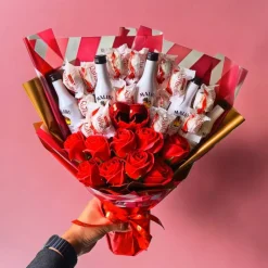 Essbarer Blumenstrauß Mit Malibu Likör und Raffaello