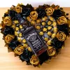Essbarer Pralinen-Strauß in Herzform mit Lindor & Jack Daniel’s – handgemachte Geschenkidee