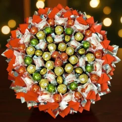 Essbarer Pralinen-Strauß mit Ferrero Rocher, Lindor & Raffaello – handgemachte Geschenkidee