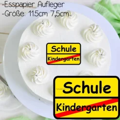 essbarer Tortenaufleger Schild Tafel Schule Schulanfang Einschulung  ca.11,5x 7,5cm Schulkind tortendeko