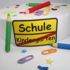 essbarer Tortenaufleger Schild Tafel Schule Schulanfang Einschulung  ca.11,5x 7,5cm Schulkind tortendeko