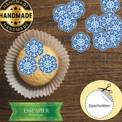 Esspapier Aufleger  40Stück Schneeflocken Elsa Eisköniging Kekse Tortendeko Muffin
