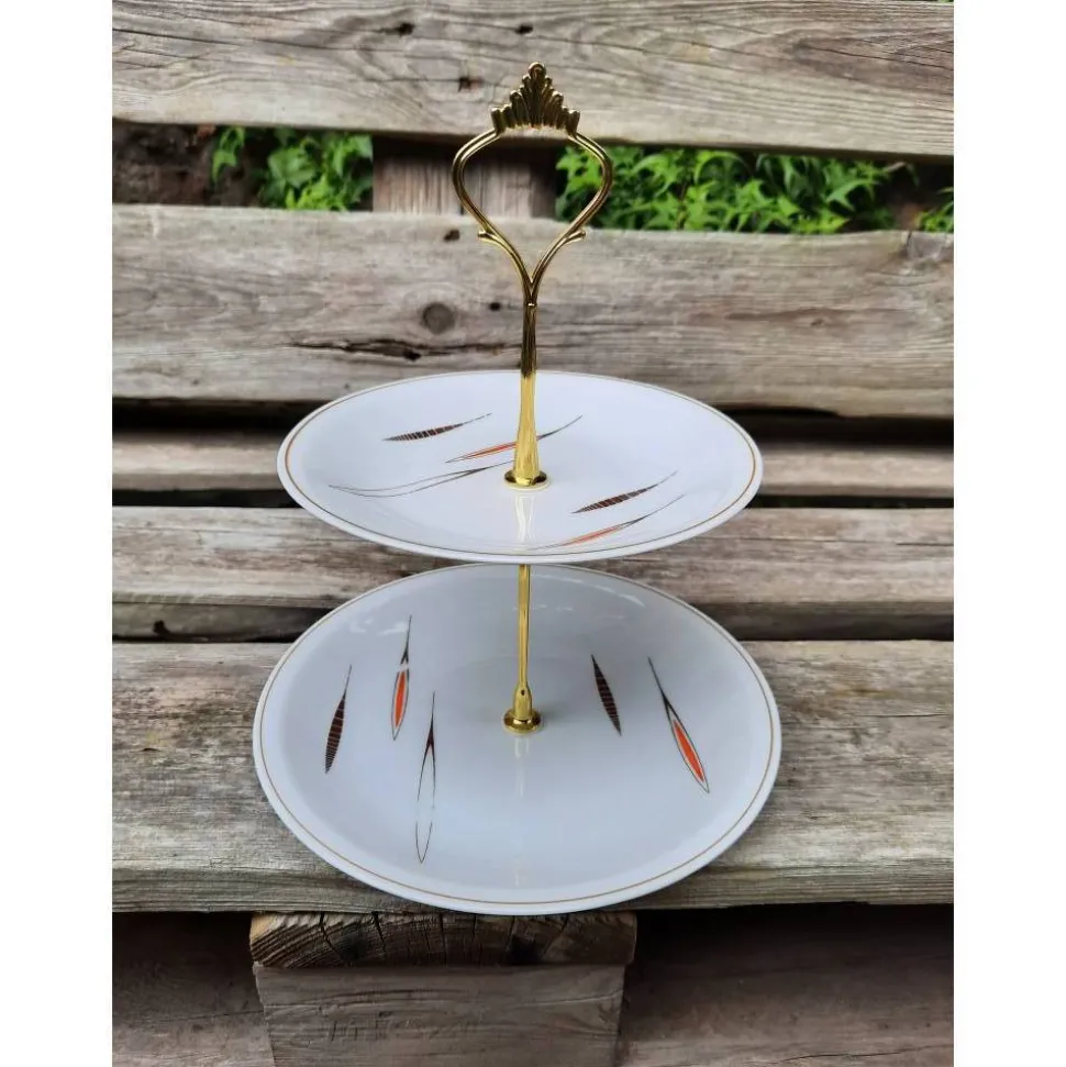 Etagere 2 teilig Vintage Freiberger Porzellan Servierteller Tischdeko