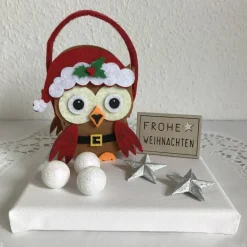 Eule Geldgeschenk Weihnachten Weihnachtsdeko Sterne Geld Gutschein Weihnachtsgeschenk Filz-Tasche Holz