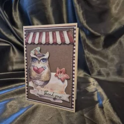 Eulen Danksagungskarten / Dankeskarten Eulenmotiv / Dankeschönkarten / handgefertigte Grußkarten