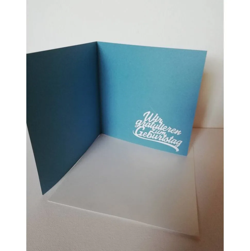 Exklusive Geburtstagskarte für den Mann in Blau mit 3D Anzug – handgefertigt & edel