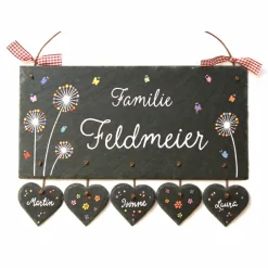 Exklusives Schiefer Haustürschild personalisiert – Dein einzigartiges Familienschild mit Name