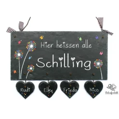 Exklusives Schiefer Haustürschild personalisiert – Dein einzigartiges Familienschild mit Name
