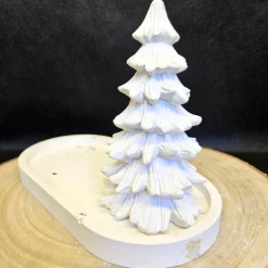 Fabelhaftes Tablett mit Tannenbaum und glänzendem Silbereffekt - Weihnachtsdekoration für jeden Anlass