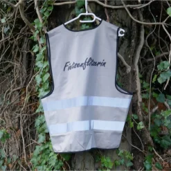 Fahrradweste FIETSENFLITZERIN mit reflektierenden Streifen pfiffig bedruckt. Sicher Fahrrad fahren.