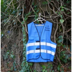 Fahrradweste MÜNSTERANER LEEZENKALINE mit reflektierenden Streifen pfiffig bedruckt. Sicher Fahrrad fahren in Münster.