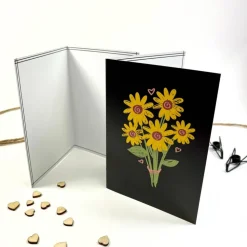 Faltkarte mit Blumen DIN A6 Grußkarte faltbar neutrale Geschenkkarte ohne Aufschrift für jeden Anlass