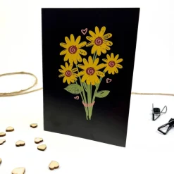 Faltkarte mit Blumen DIN A6 Grußkarte faltbar neutrale Geschenkkarte ohne Aufschrift für jeden Anlass