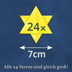 Faltstern-Adventskalender für Kinder von 6 bis 100+ Jahren, eine Faltanleitung, 24 Motive, jeden Tag ein Stern (je 7cm)