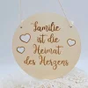 Familienschild mit Namen | Holzschild Familie | Geschenk Einzug | Haustür Deko | Willkommensschild