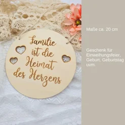 Familienschild mit Namen | Holzschild Familie | Geschenk Einzug | Haustür Deko | Willkommensschild