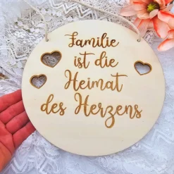 Familienschild mit Namen | Holzschild Familie | Geschenk Einzug | Haustür Deko | Willkommensschild