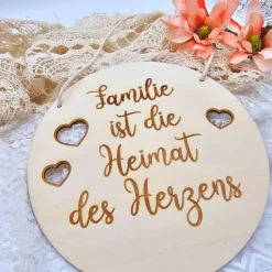 Familienschild mit Namen | Holzschild Familie | Geschenk Einzug | Haustür Deko | Willkommensschild