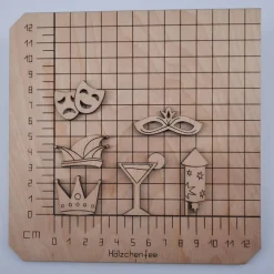 Fasching Karneval Halloween Streudeko 34-Teile Holz zum Basteln Verzieren Gestalten und Dekorieren DIY