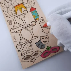 Fasching Karneval Halloween Streudeko 34-Teile Holz zum Basteln Verzieren Gestalten und Dekorieren DIY