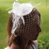 Fascinator, Sinamay mit Federn und Schleier