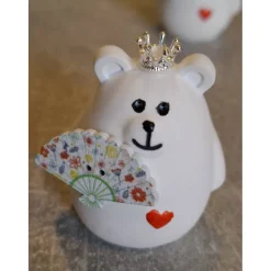 Fashion Bärchen aus Raysin mit Fächer und Krone - niedliche Dekoration oder kleines Geschenk