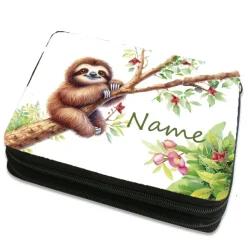 Faultier Federmäppchen inkl. Inhalt mit Name / personalisierbar