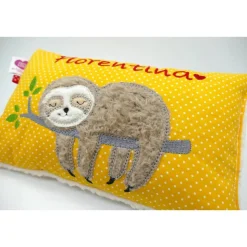 Faultierkissen Sloth Namenskissen Taufkissen Kuschelkissen Kindergartenkissen Geburtsgeschenk Kinderkissen Taufgeschenk