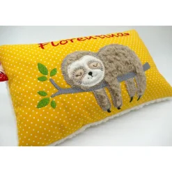 Faultierkissen Sloth Namenskissen Taufkissen Kuschelkissen Kindergartenkissen Geburtsgeschenk Kinderkissen Taufgeschenk