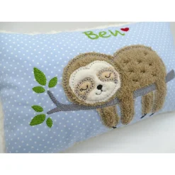Faultierkissen Sloth Namenskissen Taufkissen Kuschelkissen Kindergartenkissen Geburtsgeschenk Kinderkissen Taufgeschenk