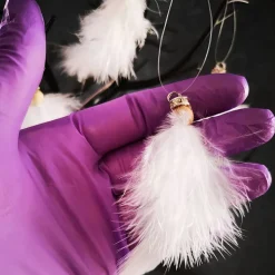 Federengel handgemacht – Unikat mit Glitzerkrone & Holzkopf, Dekoration zu Weihnachten