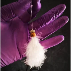 Federengel handgemacht – Unikat mit Glitzerkrone & Holzkopf, Dekoration zu Weihnachten