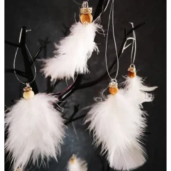Federengel handgemacht – Unikat mit Glitzerkrone & Holzkopf, Dekoration zu Weihnachten