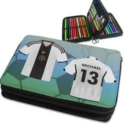 Federmappe gefüllt Fußball Trikot mit Name und Rückennummer personalisiert