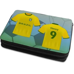 Federmappe gefüllt Fußball Trikot mit Name und Rückennummer personalisiert