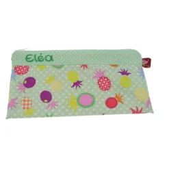 Federmäppchen Ananas grün mit Namen personalisiert Mäppchen Schulmäppchen Schlamperle Brillenetui Schlampermäppchen