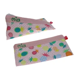 Federmäppchen Ananas rosa mit Namen personalisiert Mäppchen Schulmäppchen Schlamperle Brillenetui Schlampermäppchen
