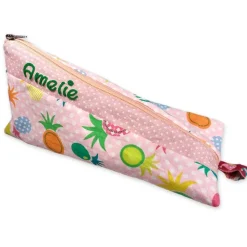 Federmäppchen Ananas rosa mit Namen personalisiert Mäppchen Schulmäppchen Schlamperle Brillenetui Schlampermäppchen