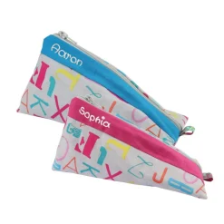 Federmäppchen Buchstaben pink mit Namen personalisiert Mäppchen Schulmäppchen Schlamperle Brillenetui Schlampermäppchen