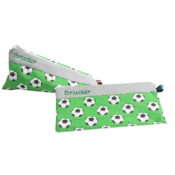 Federmäppchen Fussball grün mit Namen personalisiert Mäppchen Schulmäppchen Schlamperle Brillenetui Schlampermäppchen