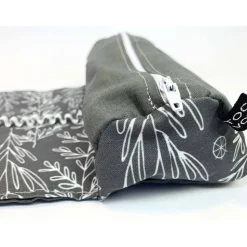 Federmäppchen grau personalisiert Schule Stiftemäppchen mit Gummiband, Geschenk Studentin Lehrerin Schülerin