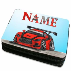Federmäppchen inkl. Inhalt Motiv Auto mit Name / personalisierbar / Rennwagen / Sportauto