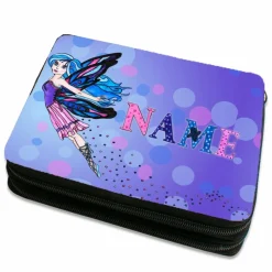 Federmäppchen inkl. Inhalt Motiv Fee mit Name / personalisierbar / Seifenblasen