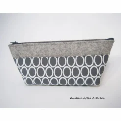 Federmäppchen Kreise grau