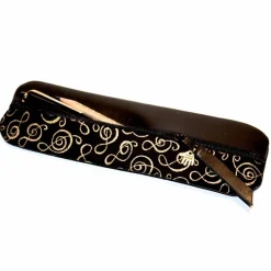 FEDERMÄPPCHEN Leder schwarz & Musik Notenschlüssel