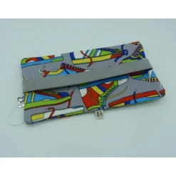 Federmäppchen, Schlampermäppchen, Stiftetasche mit Gummiband und Schuhen als Stoffmotiv