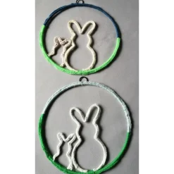 Fensterbild Hasen Deko! 2 verschiedene Stück mit Öse zum Aufhängen!