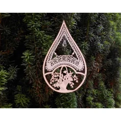 Fensterbild im Motivrahmen mit Blumenkorb geklöppelt Handarbeit Klöppelbild Fensterdekoration