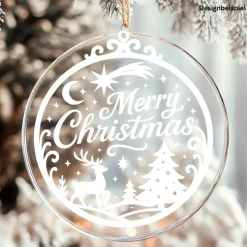 Fensterbild Kranz Aufkleber Merry Christmas Ornament Stil | Winterzeit Deko für Advent und Weihnachten, Exklusiv